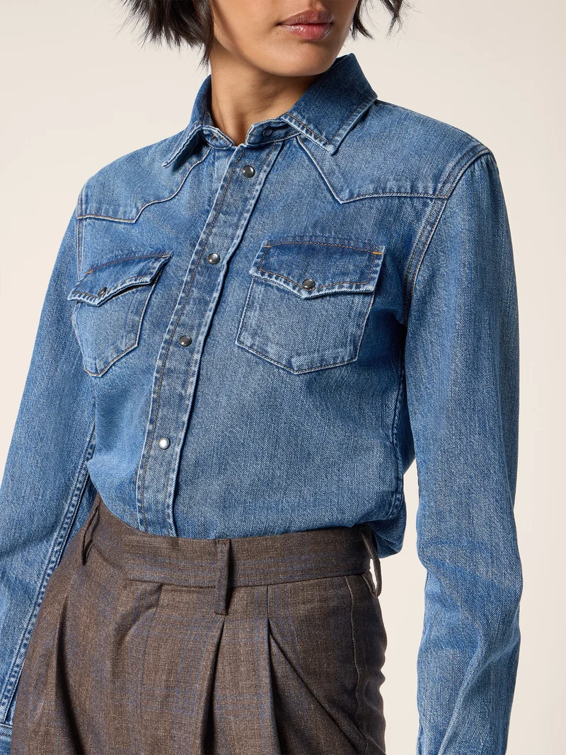 Light Denim Western Shirt