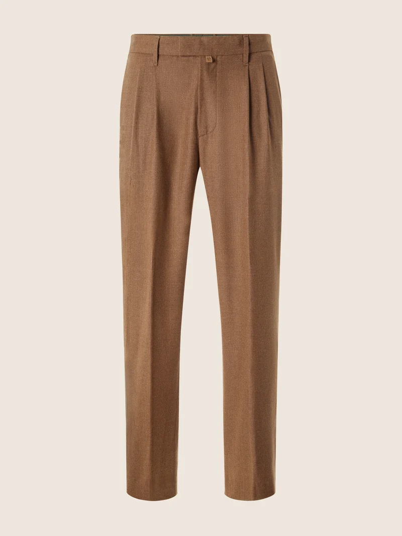 Lucas — Vitale Barberis Canonico Wool-Cashmere Prince of Wales Pants