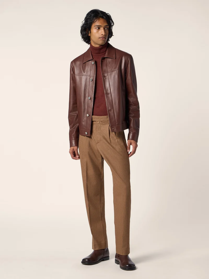 Lucas — Vitale Barberis Canonico Wool-Cashmere Prince of Wales Pants