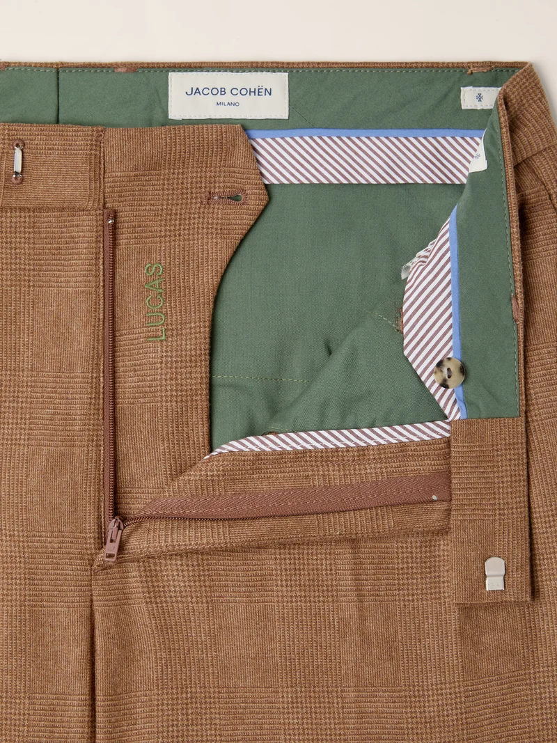 Lucas — Vitale Barberis Canonico Wool-Cashmere Prince of Wales Pants