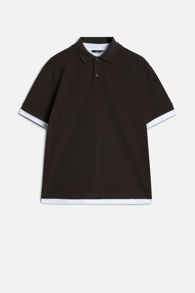 DOUBLE LAYER POLO in Espresso