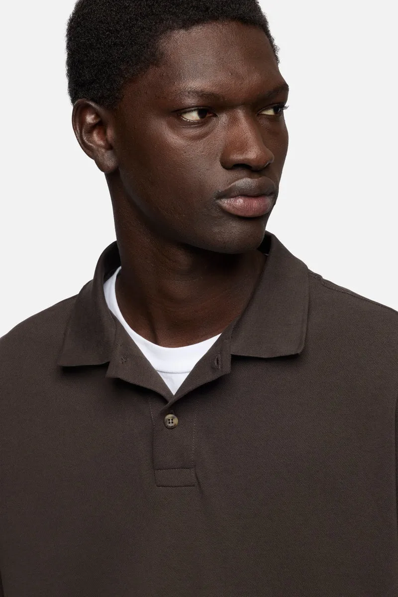DOUBLE LAYER POLO in Espresso