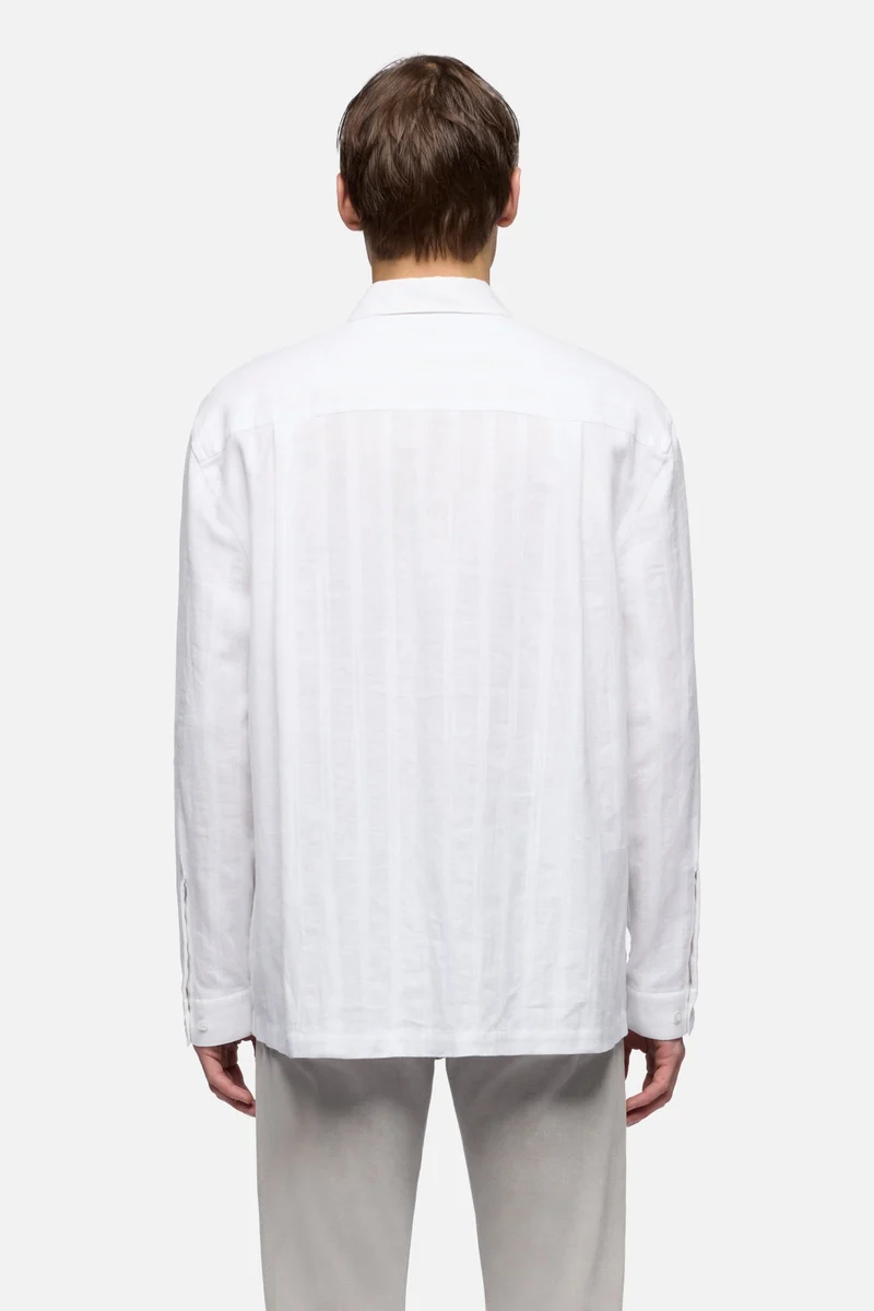 UTILITY SHIRT in Cotton Linen White