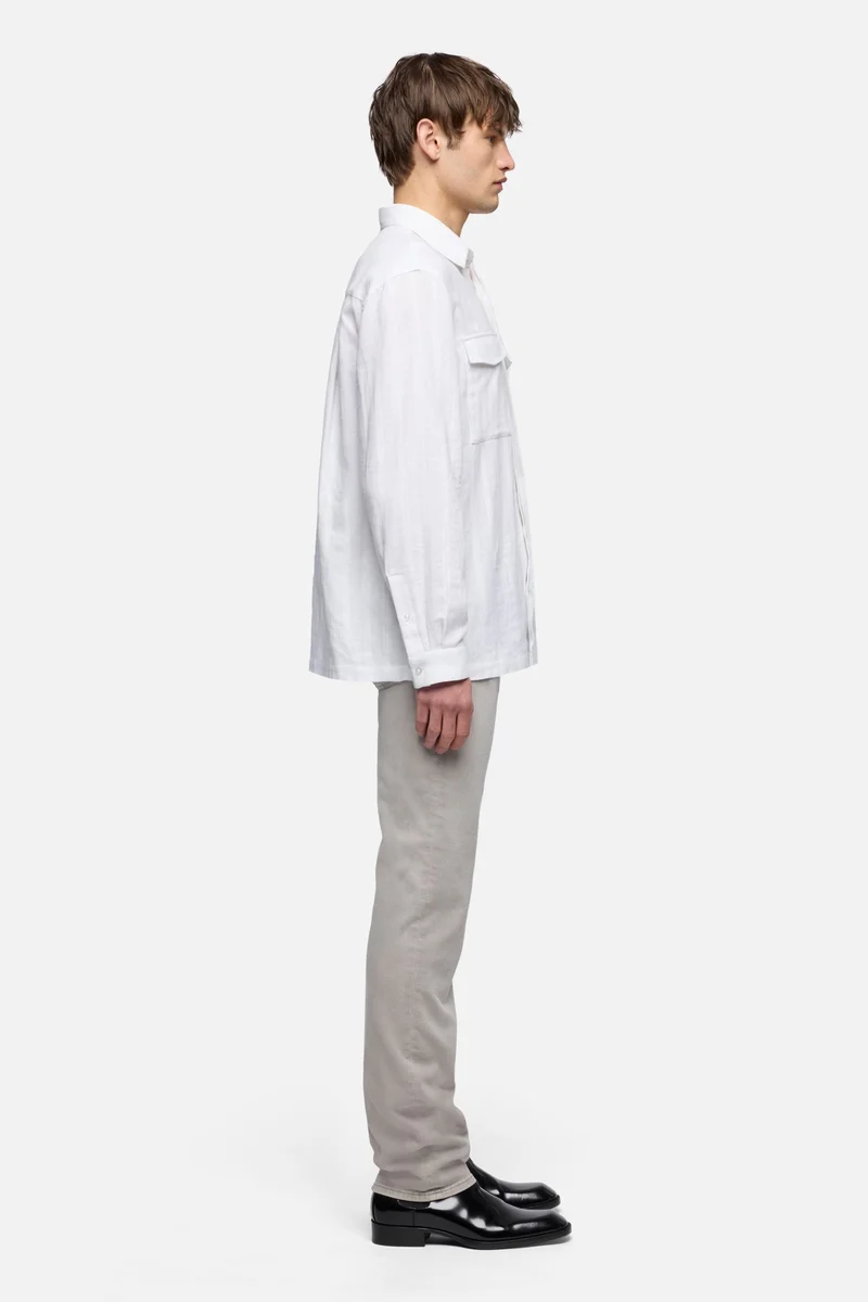 UTILITY SHIRT in Cotton Linen White