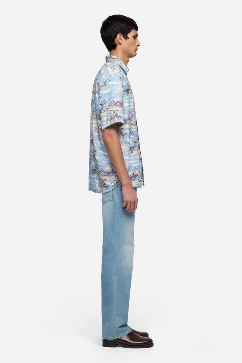SHORT SLEEVE BUTTON UP SHIRT in Fluid Aloha