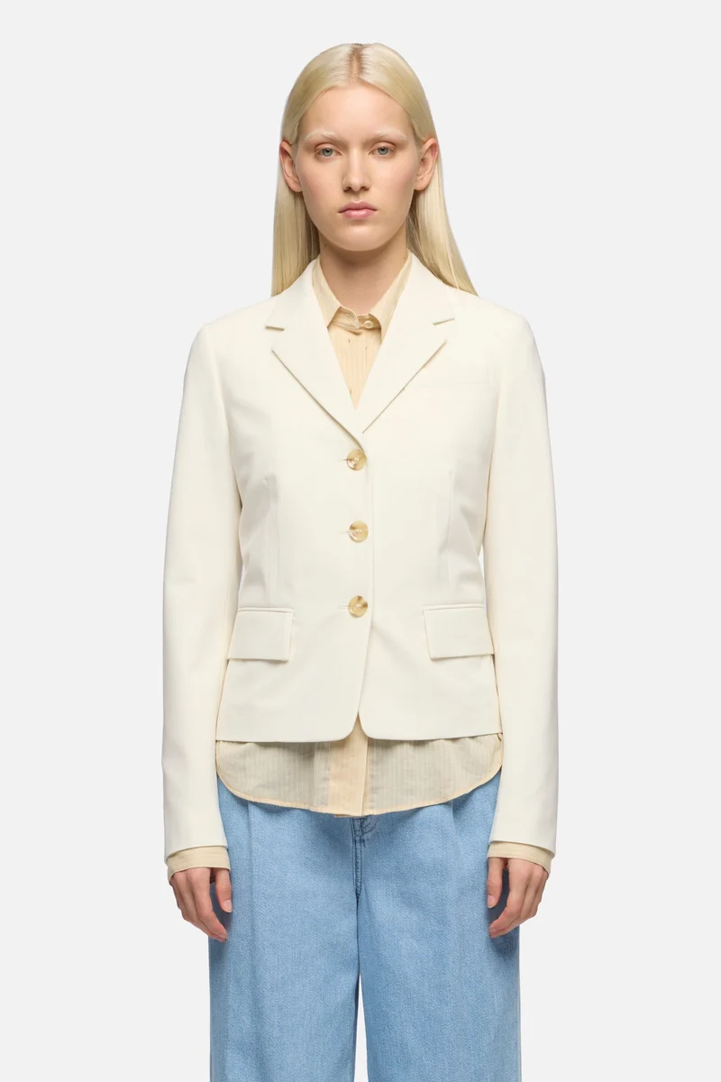 FITTED BLAZER in Wool Blend White