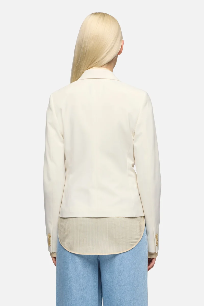 FITTED BLAZER in Wool Blend White