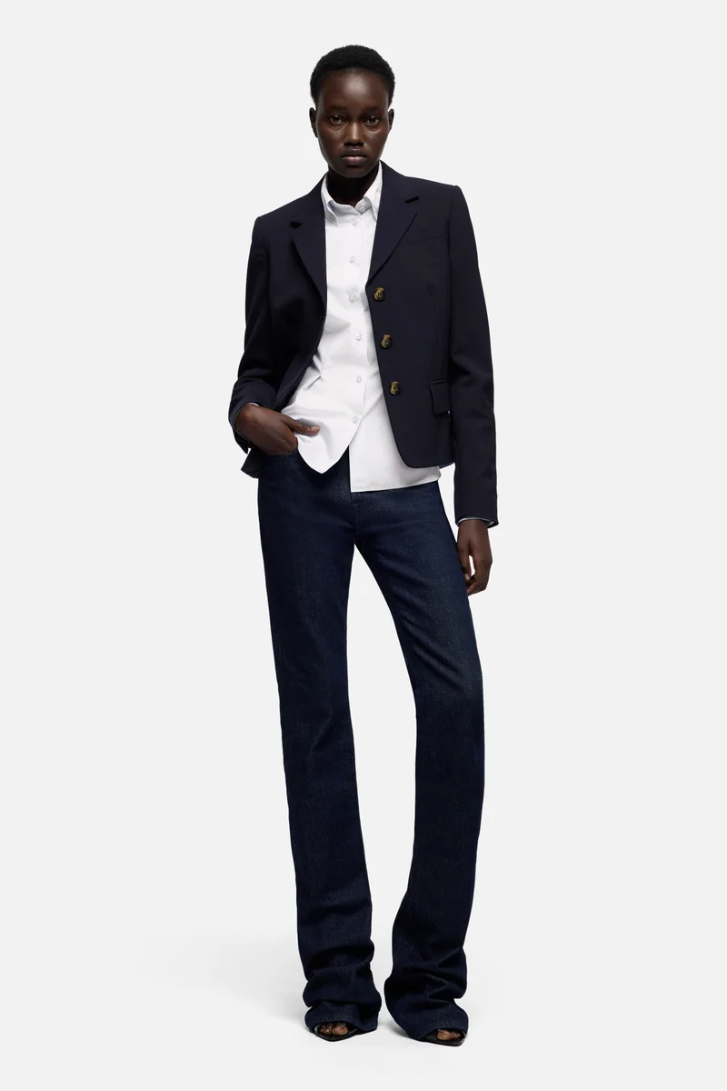 SLANT MILITARY SHIRT in Poplin Optical White