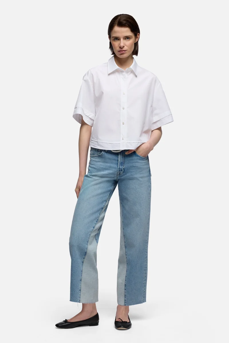 PANELED STOVEPIPE STRAIGHT ANKLE in MANKIND Seabreeze