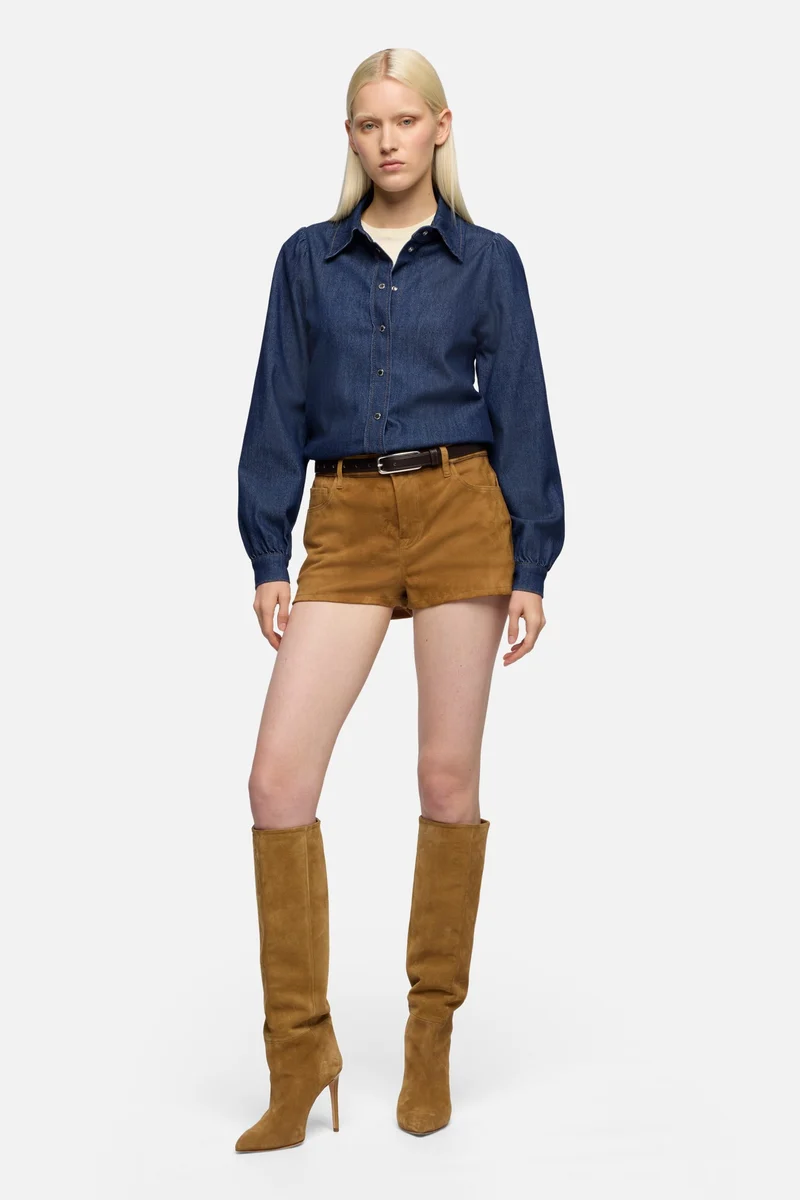 PUFF SLEEVE SHIRT in Weightless Denim Halona
