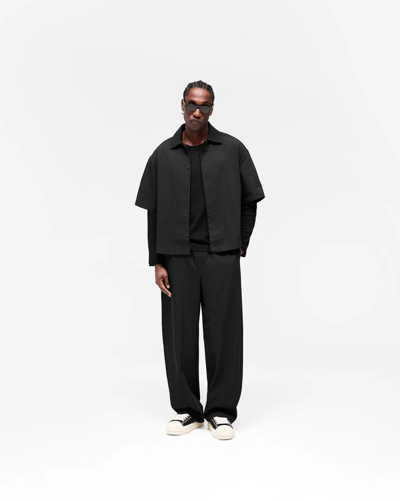 Initial Short Sleeve Shirt - Jet Black