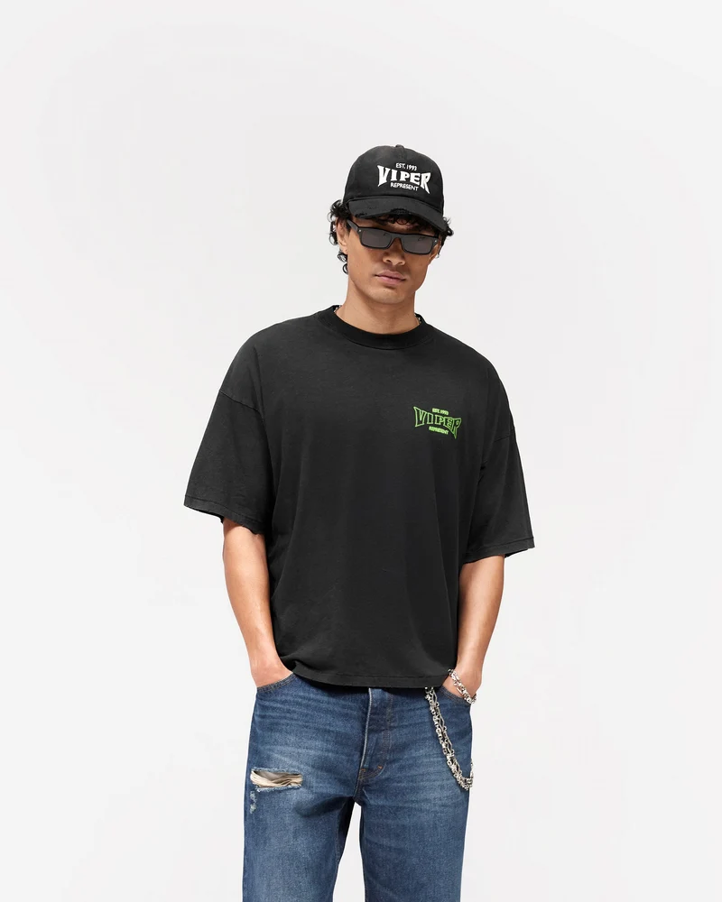 Represent x The Viper Room Glow T-Shirt - Vintage Black