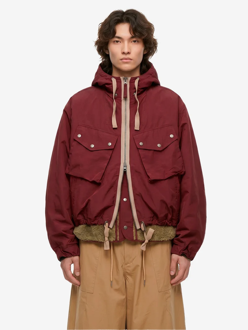 Giacca hooded parka Smock 2-in-1 burgundy