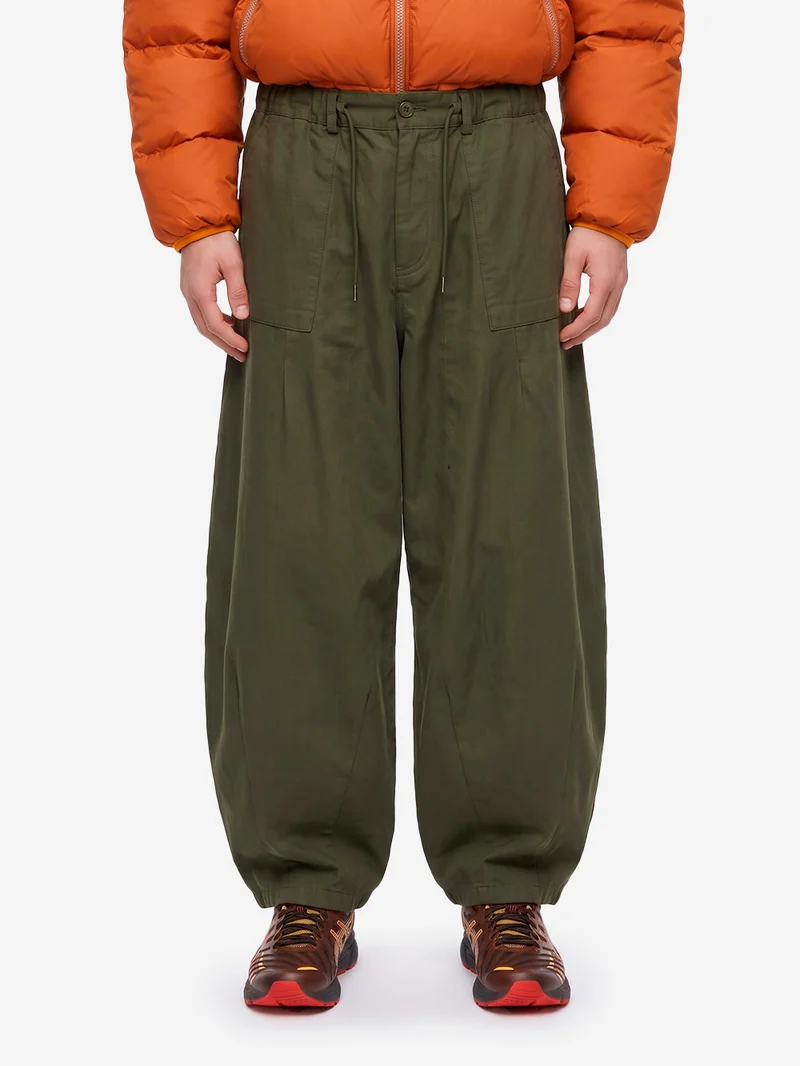 Pantaloni verdi Balloon in twill di cotone
