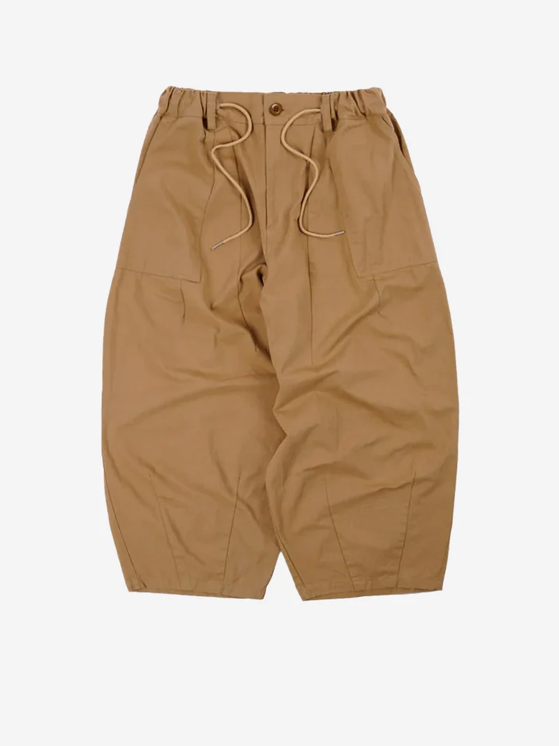 Pantaloni beige Balloon in twill di cotone