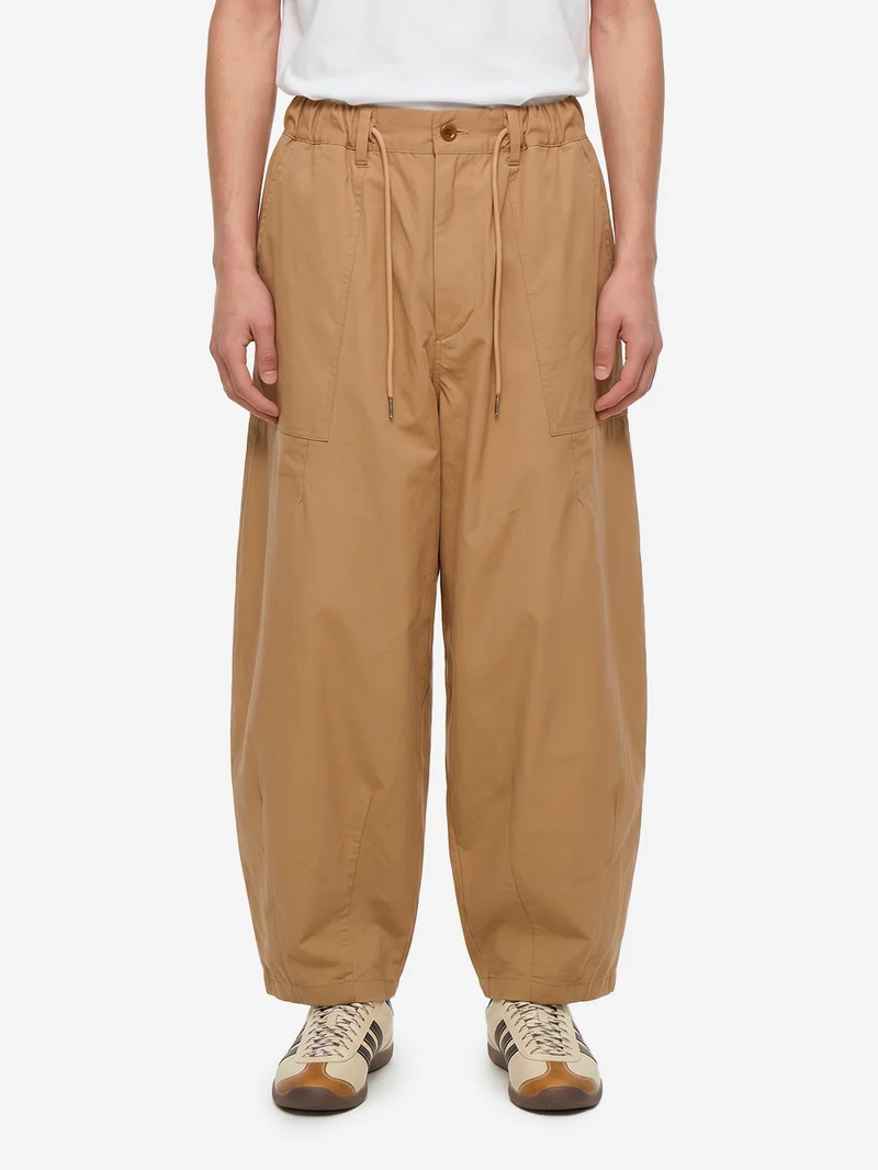 Pantaloni beige Balloon in twill di cotone