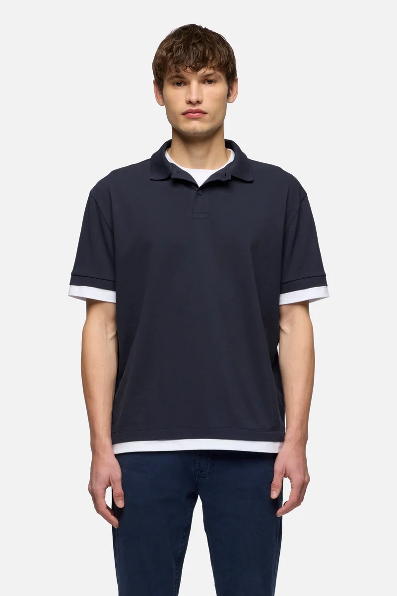 DOUBLE LAYER POLO in Midnight
