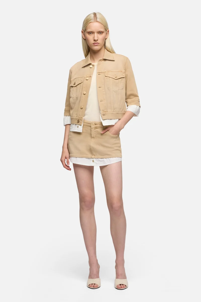 SHORT SLEEVE TRUCKER JACKET in MANKIND Sand Dune