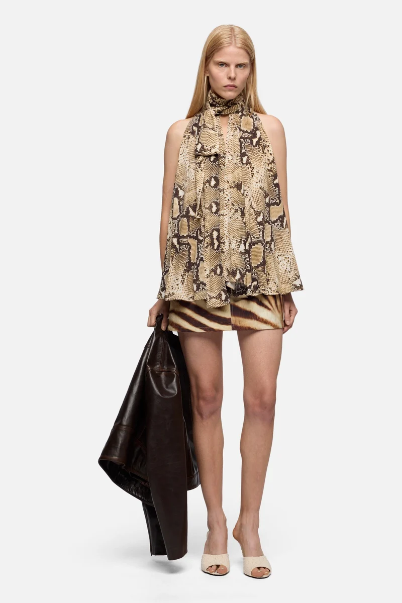 MINI SKIRT in Canvas Zebra