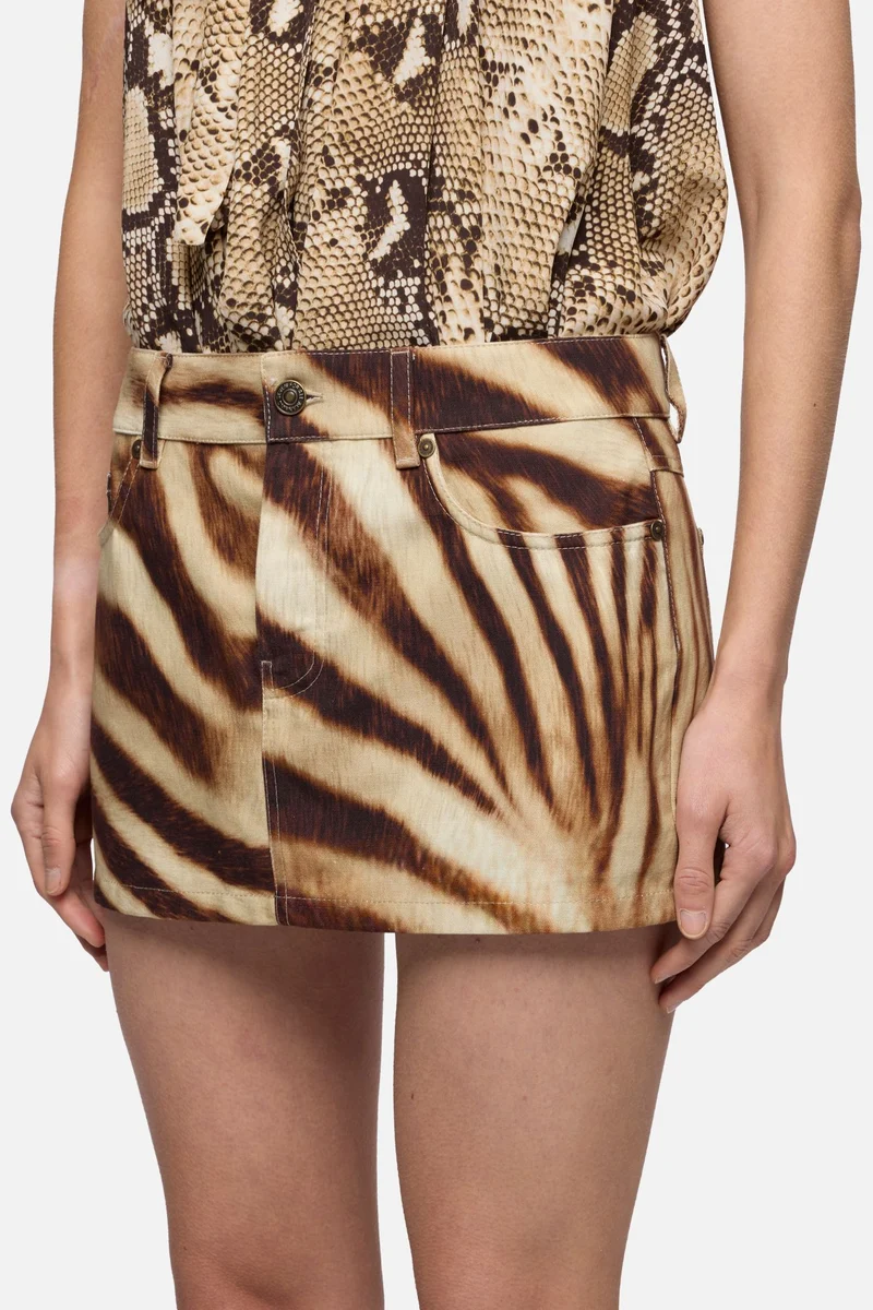 MINI SKIRT in Canvas Zebra