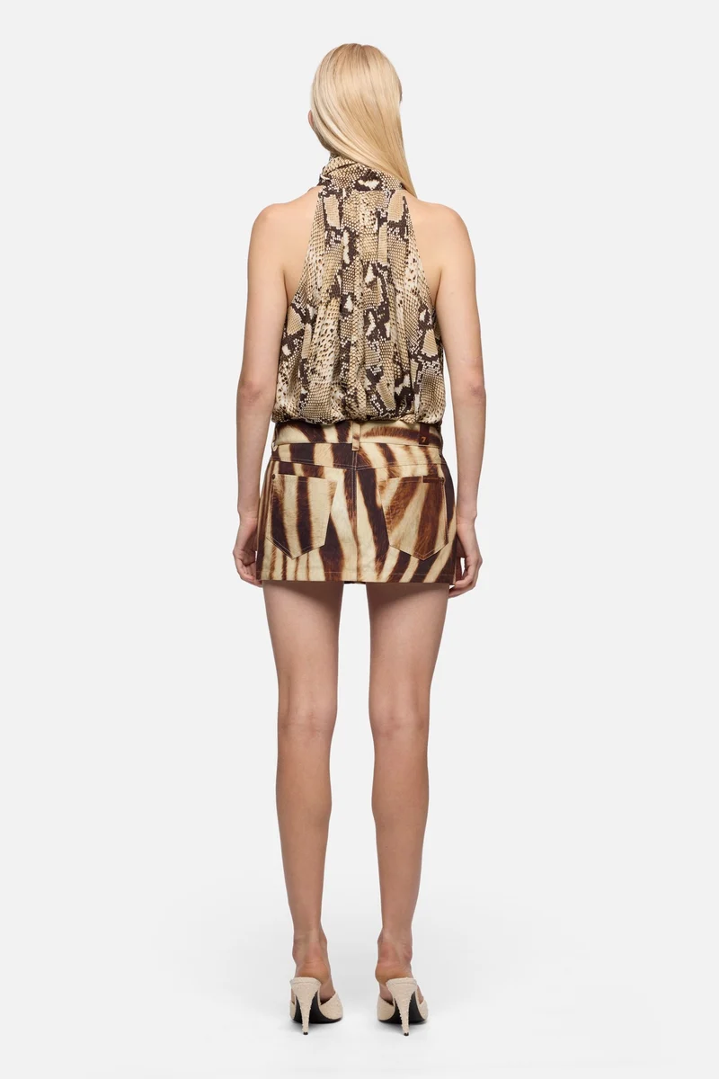 MINI SKIRT in Canvas Zebra