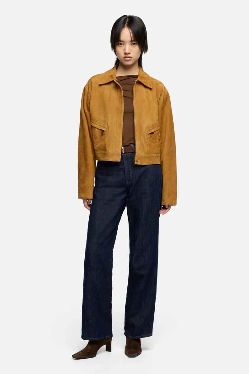 UTILITY JACKET in Suede Caramel