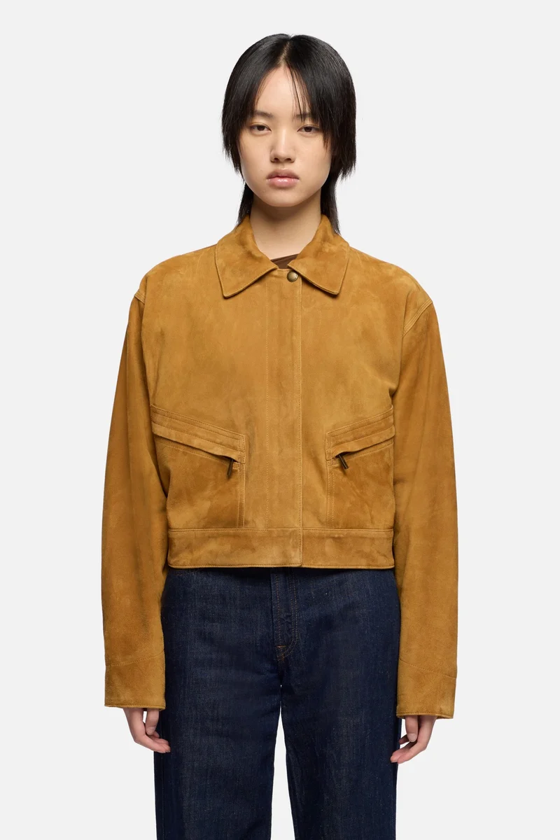 UTILITY JACKET in Suede Caramel