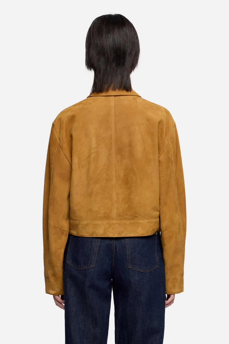 UTILITY JACKET in Suede Caramel