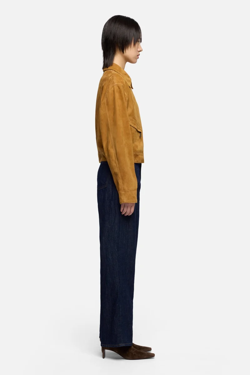 UTILITY JACKET in Suede Caramel
