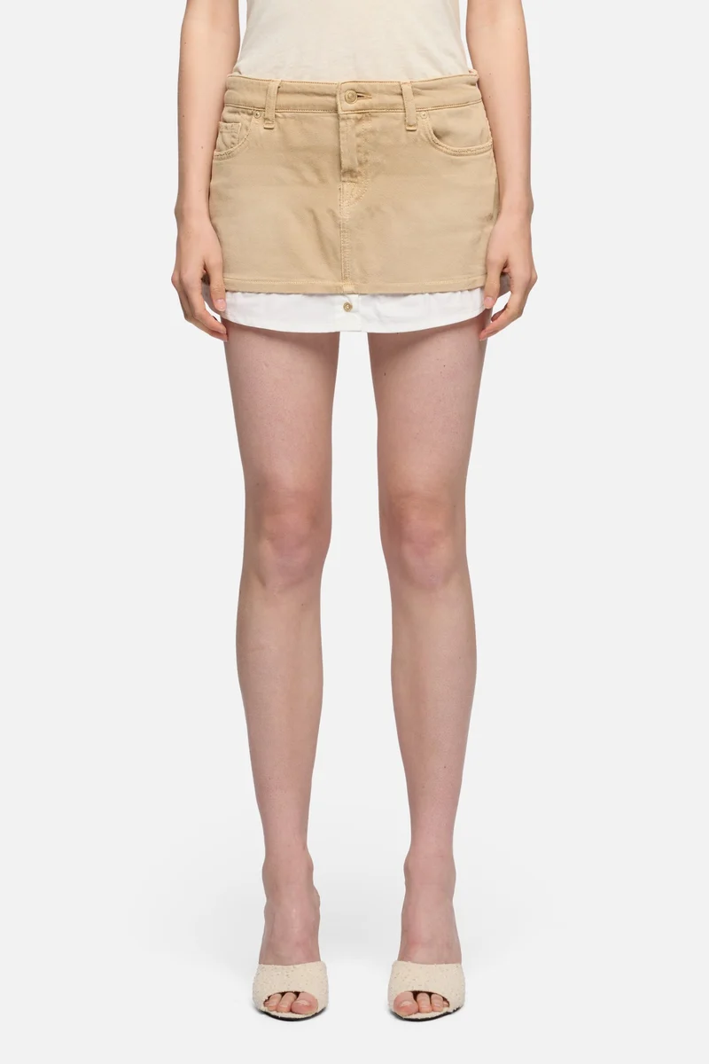 CHERRY MINI SKIRT in MANKIND Sand Dune