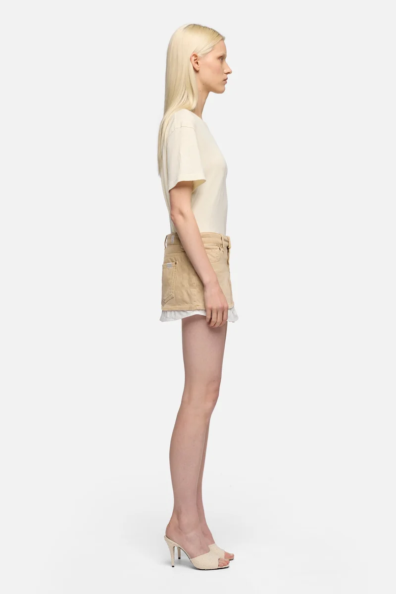 CHERRY MINI SKIRT in MANKIND Sand Dune