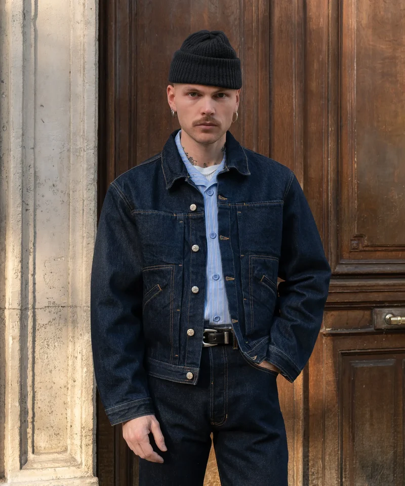 THE PLEATED DENIM JACKET
