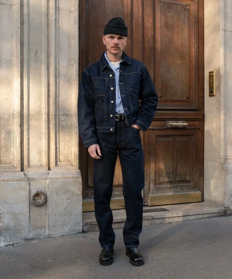 THE PLEATED DENIM JACKET