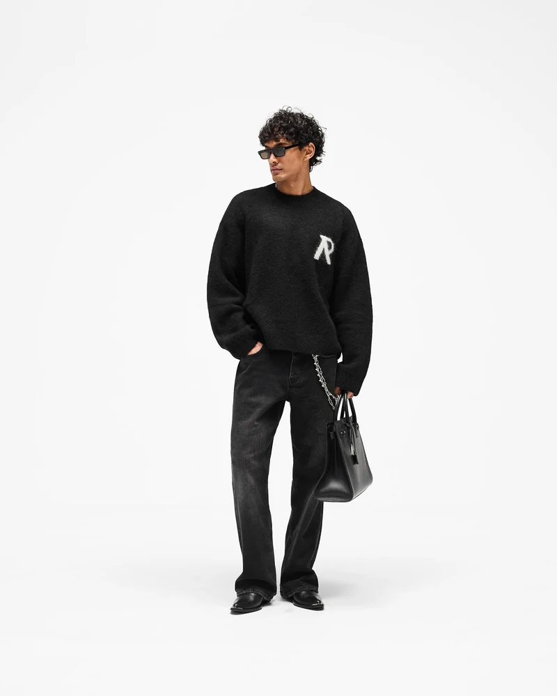 Logo Knit Sweater - Jet Black