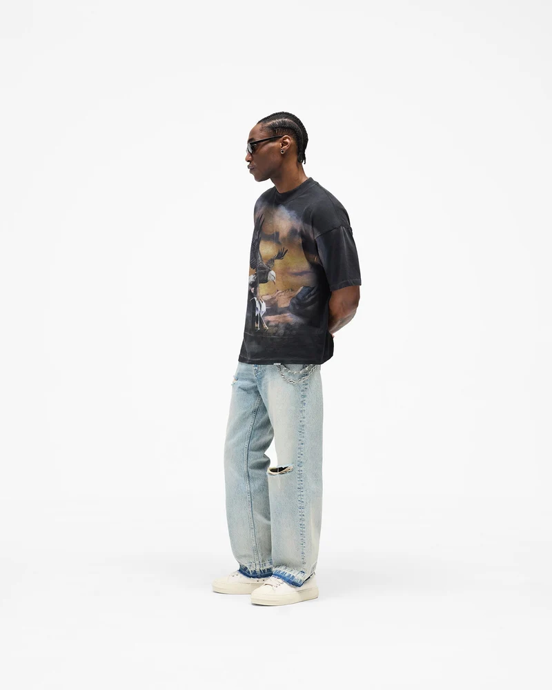 Chrome Flight T-Shirt - Stained Black