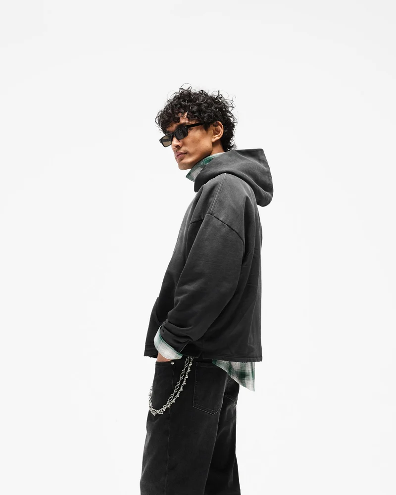 Represent Embellished Hoodie - Stained Black