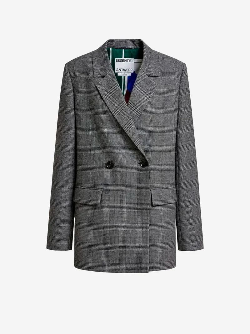 Blazer Oversize a quadri con zip sulle maniche