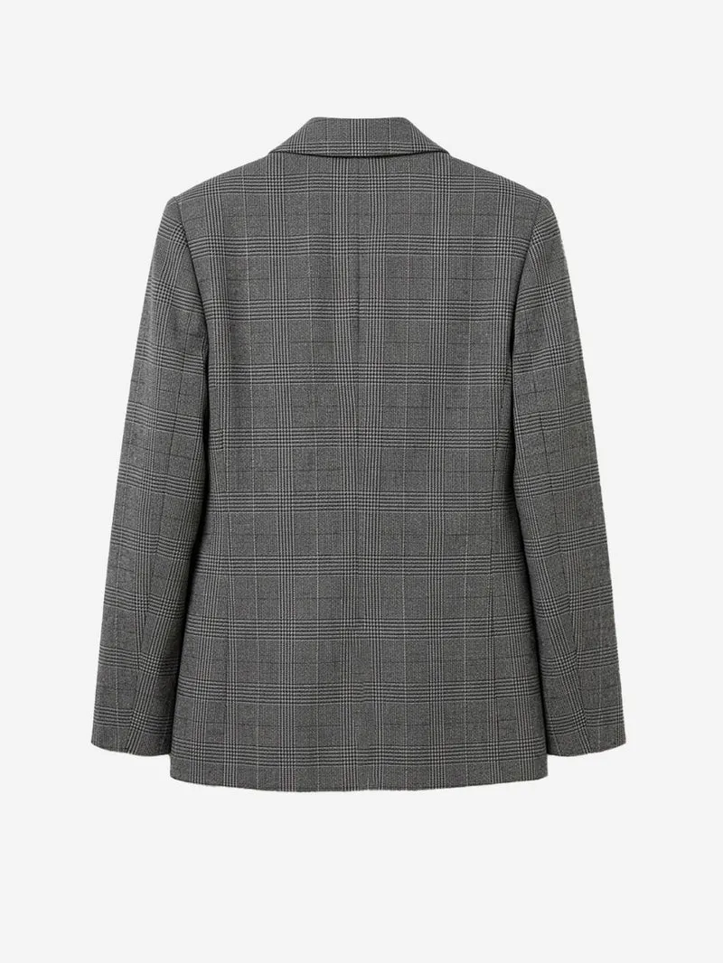 Blazer Oversize a quadri con zip sulle maniche