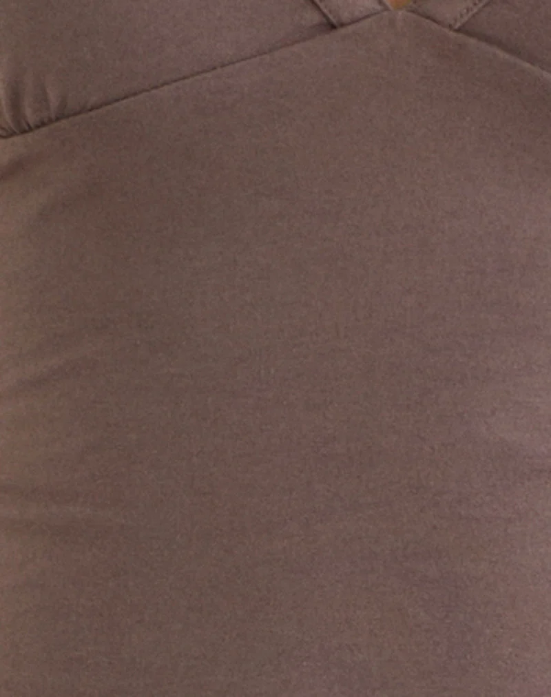 Emberly Plunge Top in Kaffee-Quarz