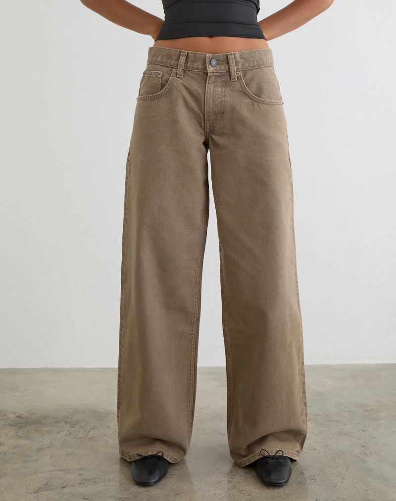 Low Rise Roomy Jeans in Bronze