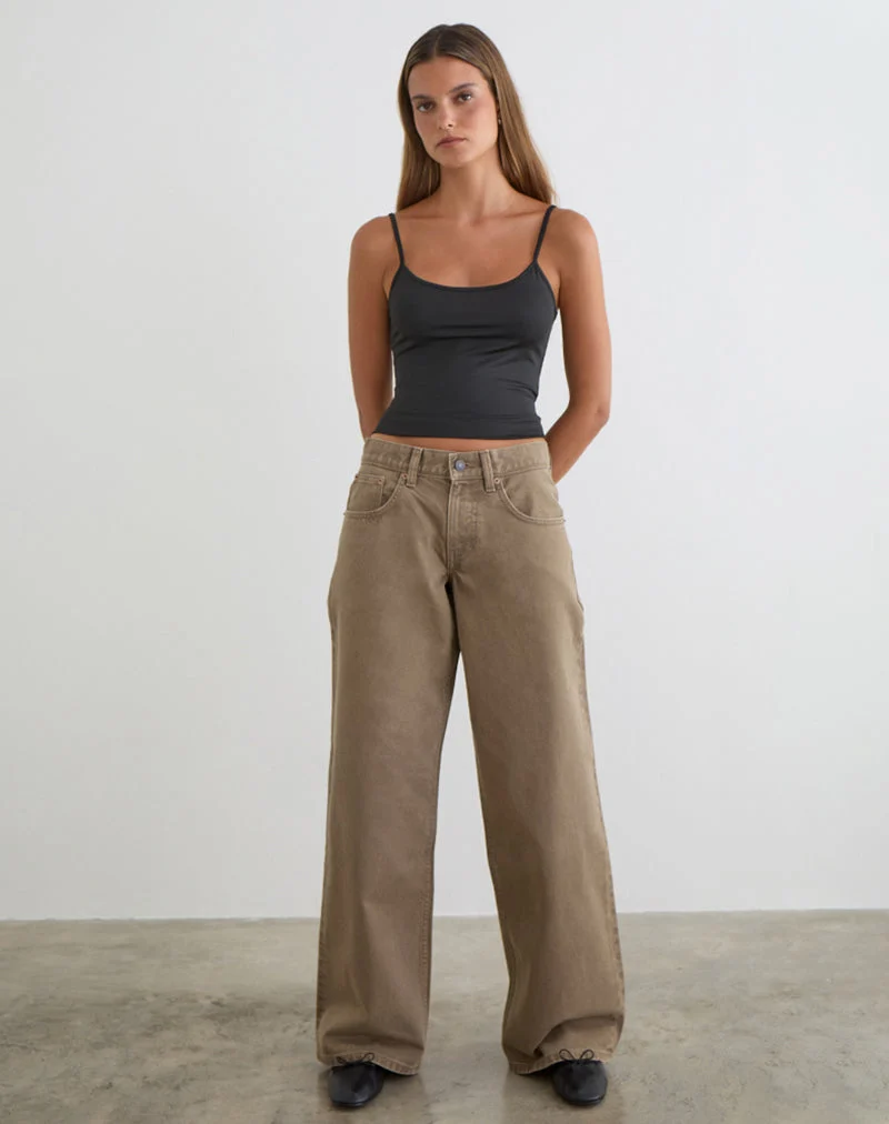 Low Rise Roomy Jeans in Bronze