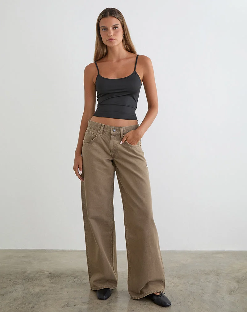 Low Rise Roomy Jeans in Bronze