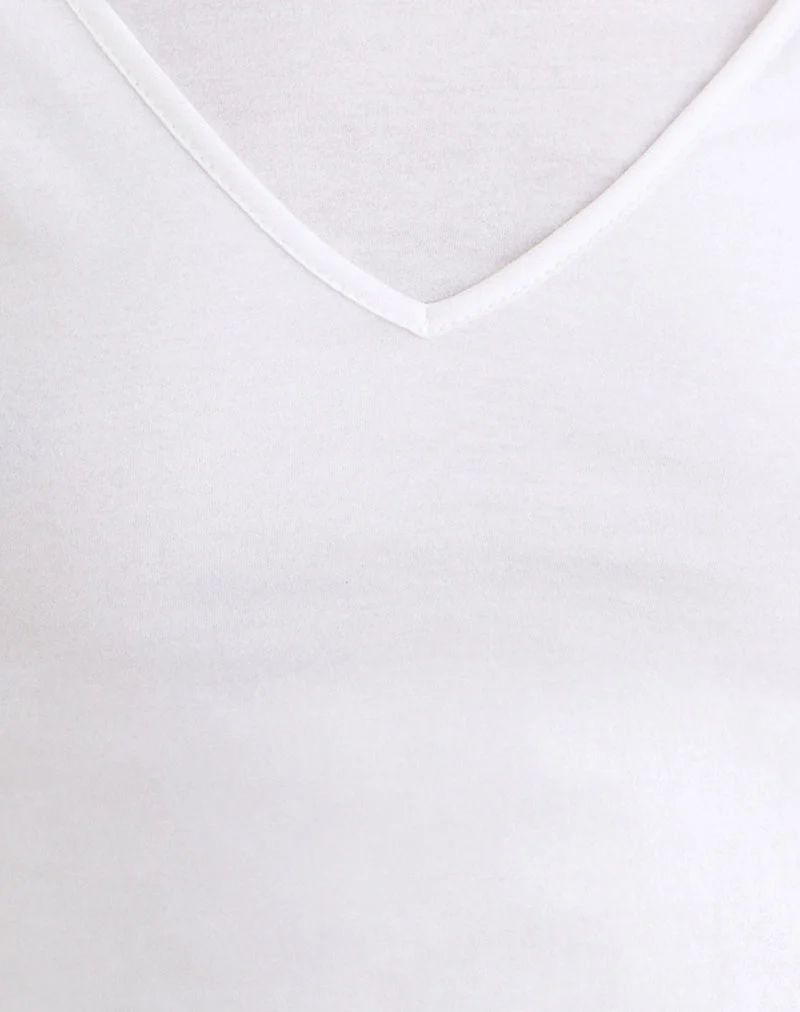Cak Langarm-Oberteil aus Tissue-Jersey, weiß