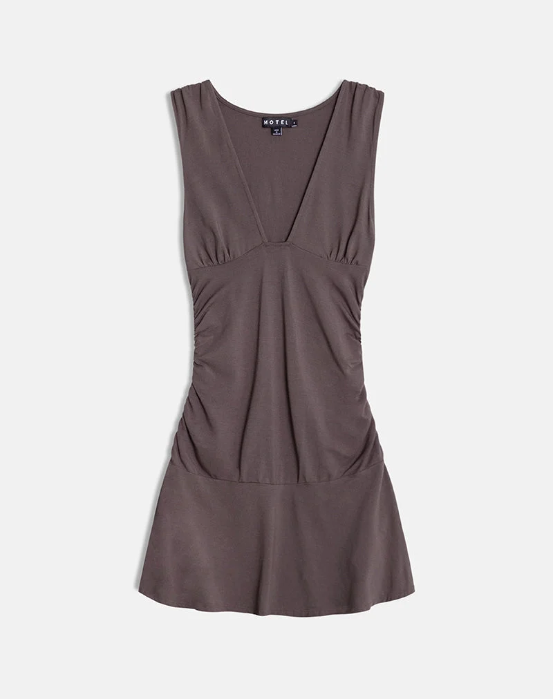 Luscian Plunge Minikleid in Pfefferkorn