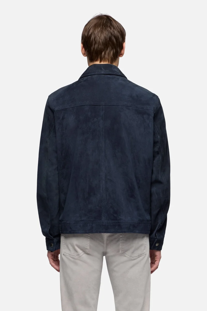 MODERN TRUCKER JACKET in Suede Midnight