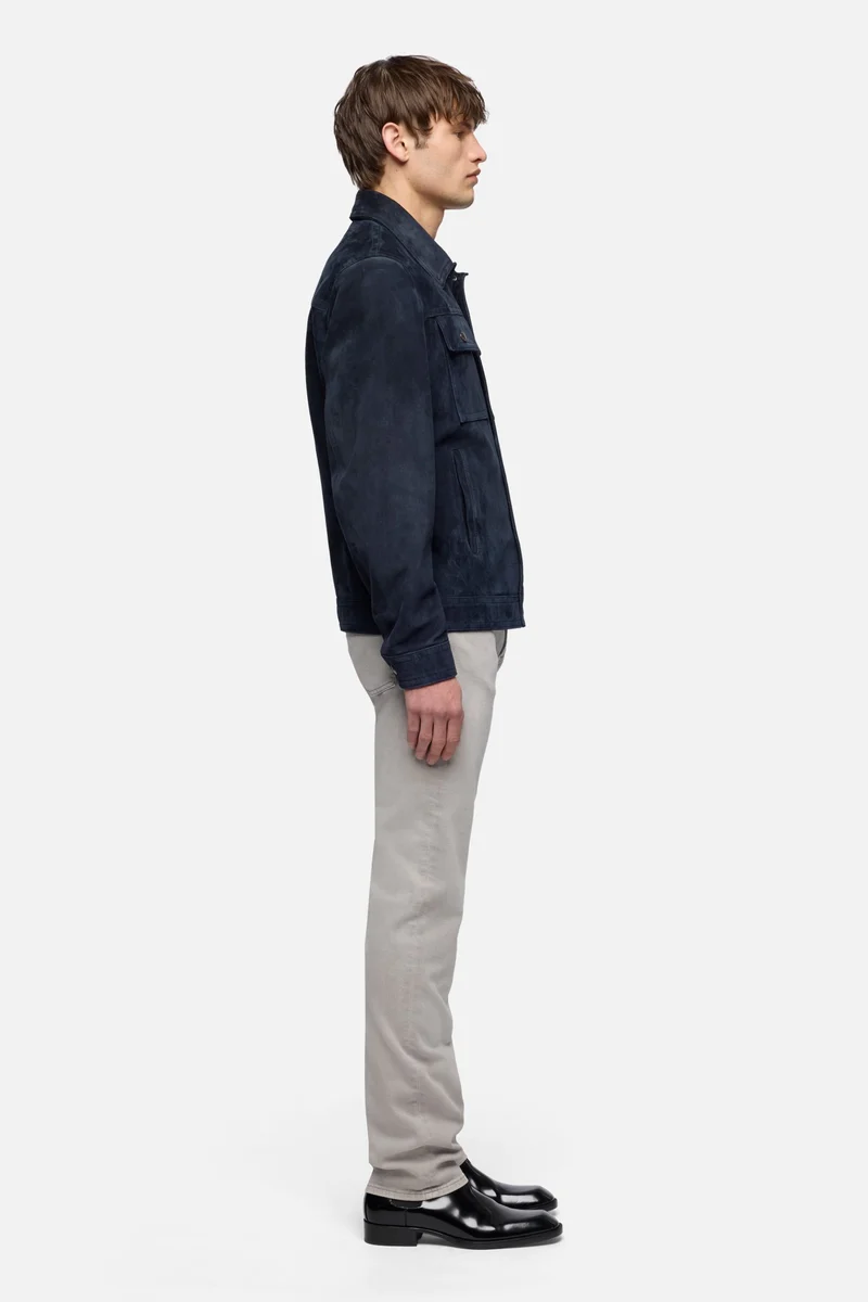 MODERN TRUCKER JACKET in Suede Midnight