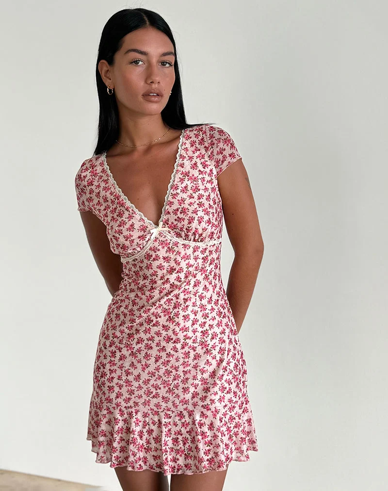 Ginevra Kleid in Gardenia Romantisch mit Spitzenbesatz