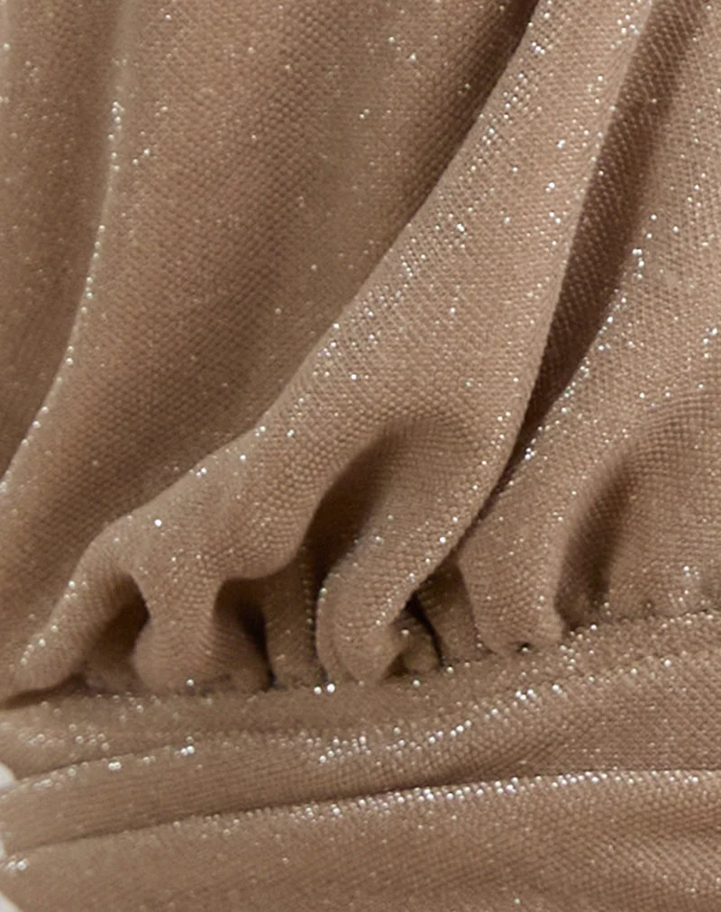 Karise Top aus glitzerndem Lurex-Mesh Creme