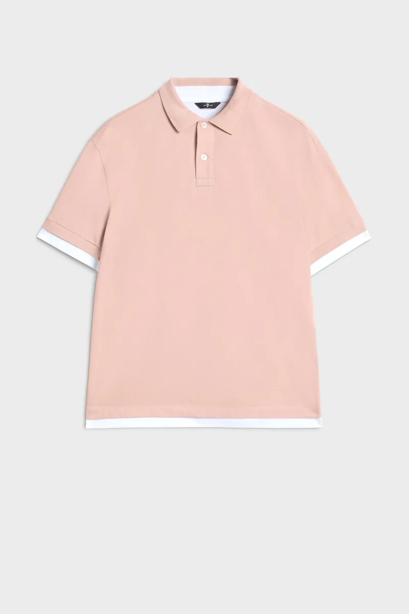 DOUBLE LAYER POLO in Rose