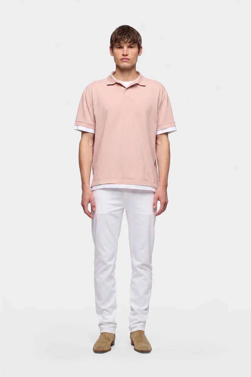 DOUBLE LAYER POLO in Rose